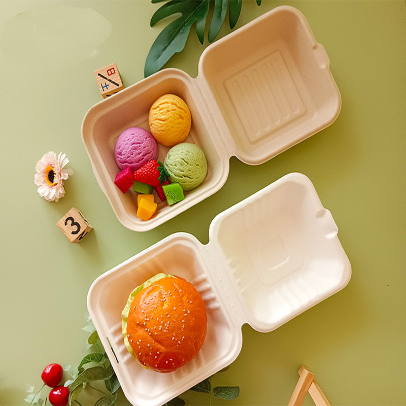 Hộp Bã Mía Đựng Bánh Kem Bento - Hộp Đựng Bánh Humburger,Tiramisu,Mousse