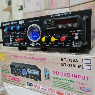 Amply Karaoke Bluetooth đa năng Teli BT 339A chạy điện 12v - 220v.Dùng nghe nhạc hát Karaoke trong nhà, trên xe cực hay