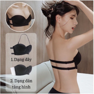Áo Lót Nữ Quả Ngang Hở Lưng Nâng Ngực Có Gọng quây dán silicon tàng hình Tạo Khe Cao Cấp Q809