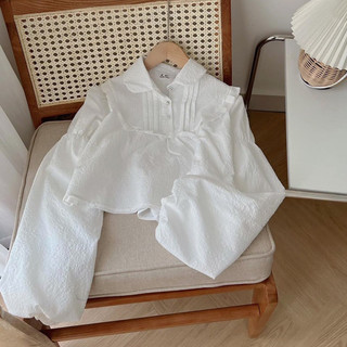 Áo sơmi crotop dạ tay bồng