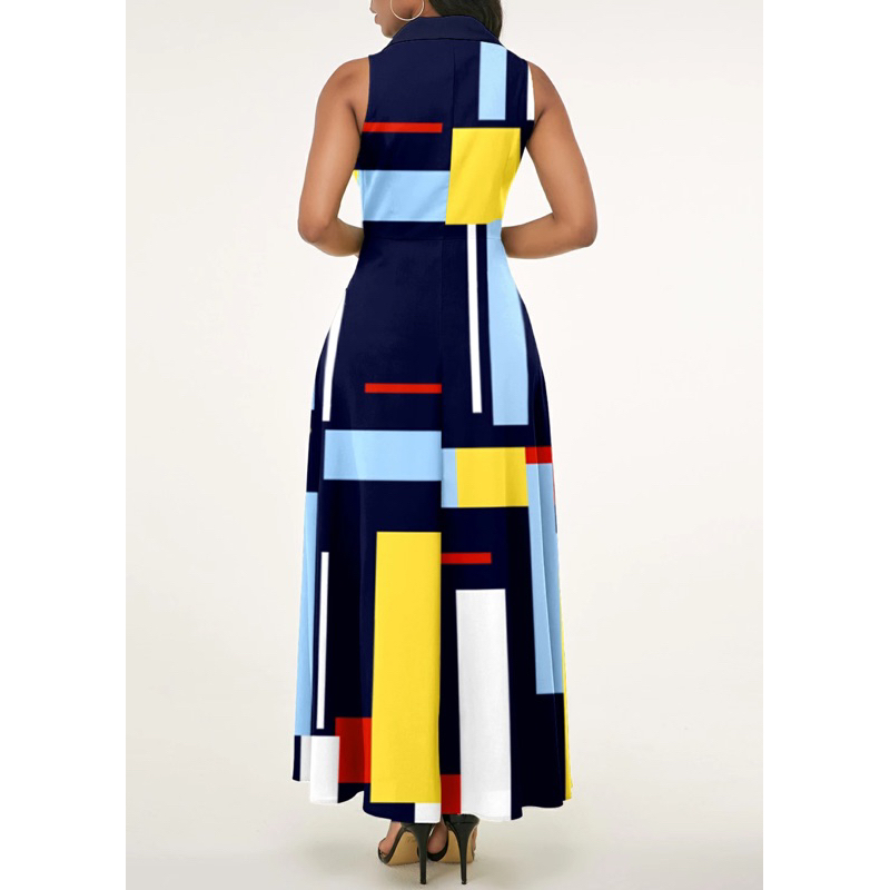 Đầm Talbots colorblock dáng dài cổ sơ mi