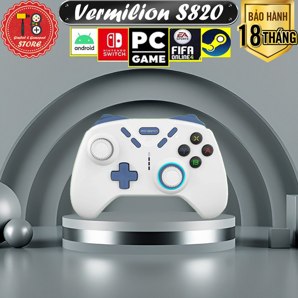 Tay câm chơi game Fifa Online 4 Vermilion S820 Pro kết nối bluetooth - dây USB, Tay game Xbox giá rẻ
