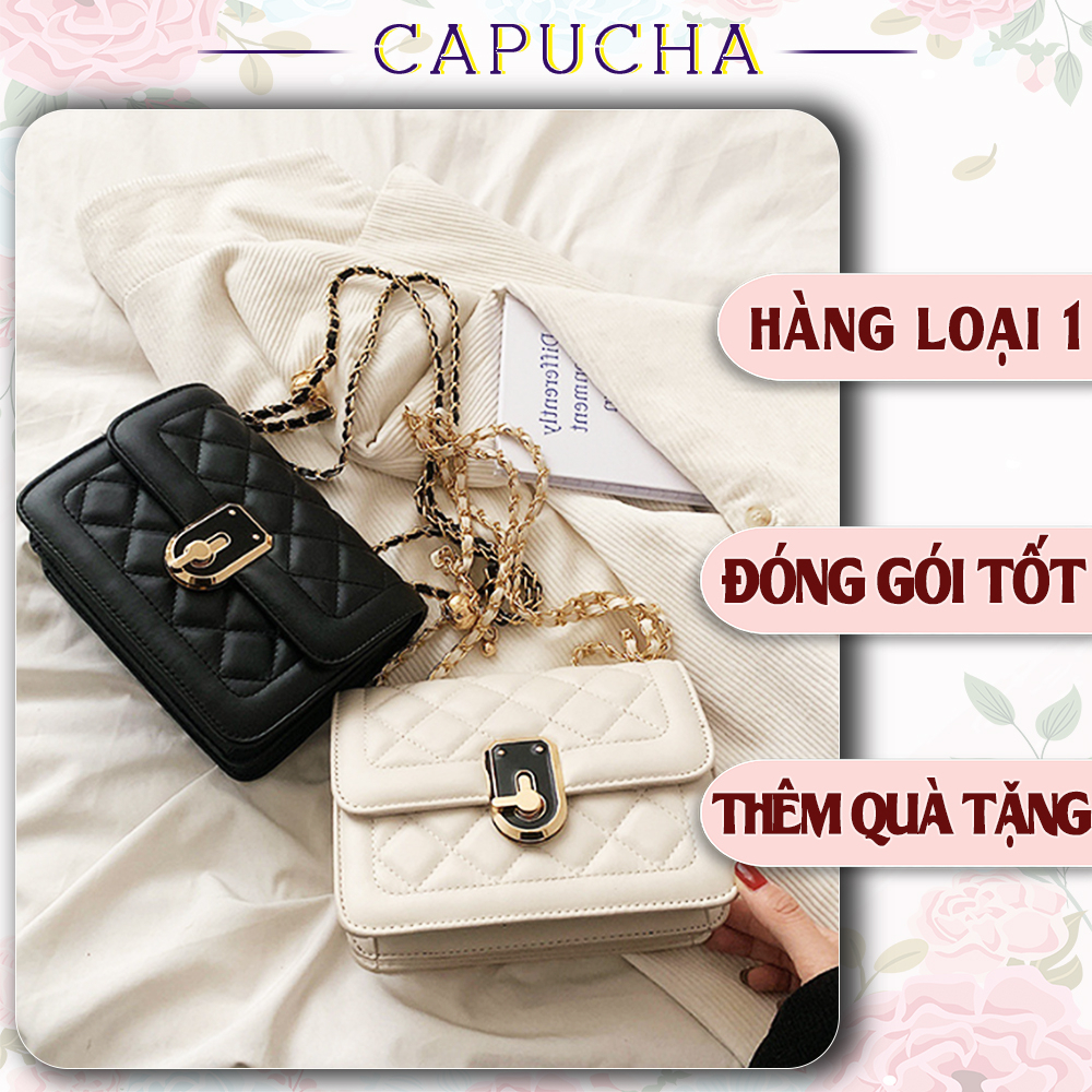 Túi xách nữ đeo chéo đeo vai 2 kiểu ổ khóa xoay lạ mắt Capucha T300