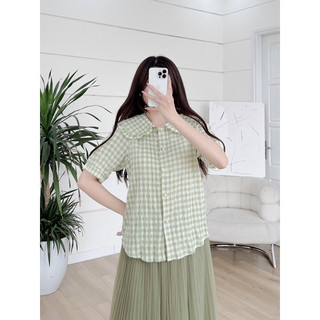 áo sơ mi kẻ cổ bèo
