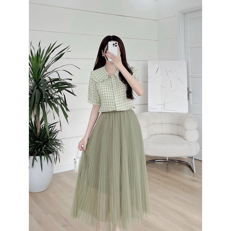 áo sơ mi kẻ cổ bèo