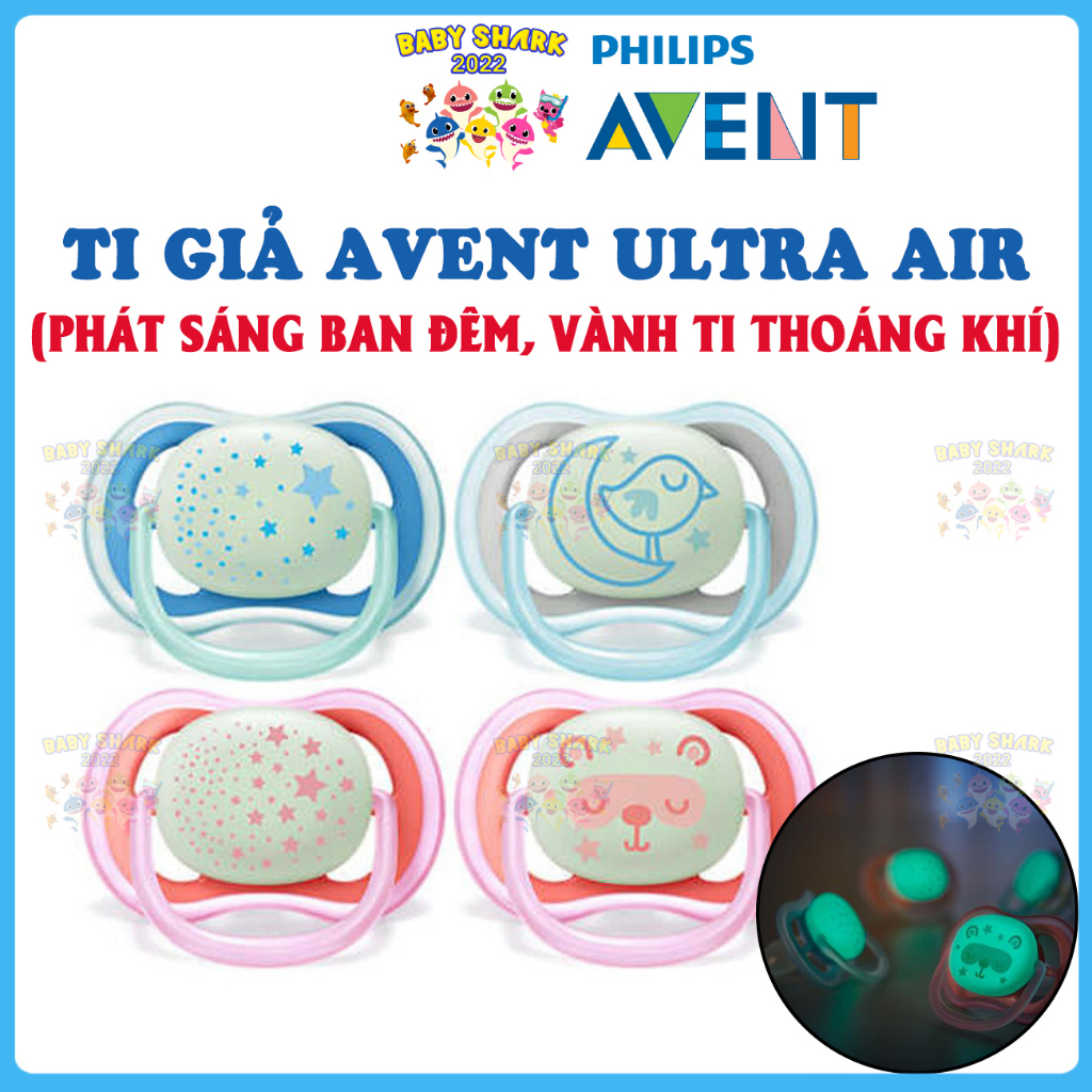 Ti giả Avent Philip Ultra Air Nighttime phát quang ban đêm, thoáng khí cho bé