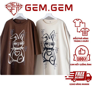 ÁO phông tay lỡ ulzzang nam nữ THỎ RABIT basic , áo thun oversize dáng rộng cá tính kiểu dáng Hàn Quốc form rộng