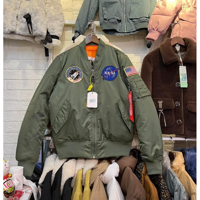 Áo bomber phi công  Pilot logo Nasa chính hãng AnfaDing