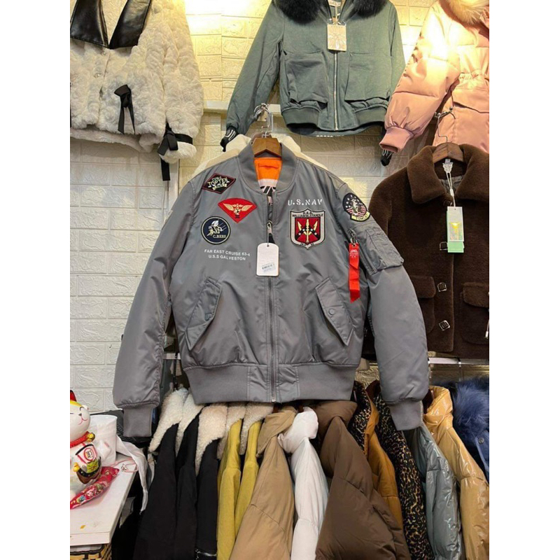 Áo bomber phi công Pilot logo Us Navy chính hãng Anfa ding