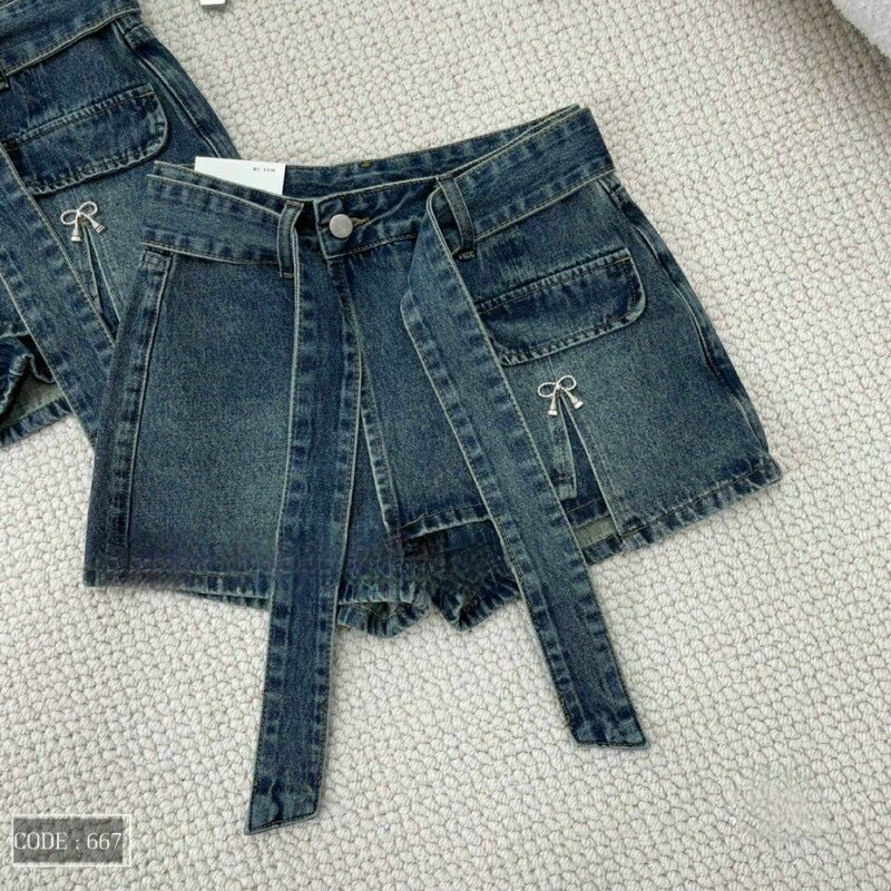 QUẦN GIẢ VÁY NẮP TÚI KÈM ĐAI SIÊU HOT