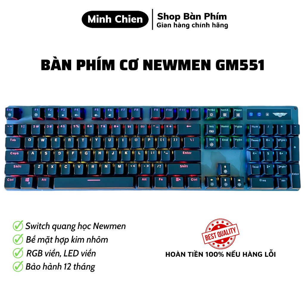Bàn Phím Cơ Gaming Newmen GM551 - Like New Chất Lượng Cao, Bền Đẹp
