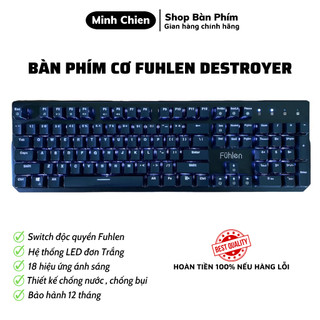 Bàn Phím Cơ Gaming Fuhlen Destroyer- Led Đơn Trắng Siêu Sáng, Siêu Đẹp