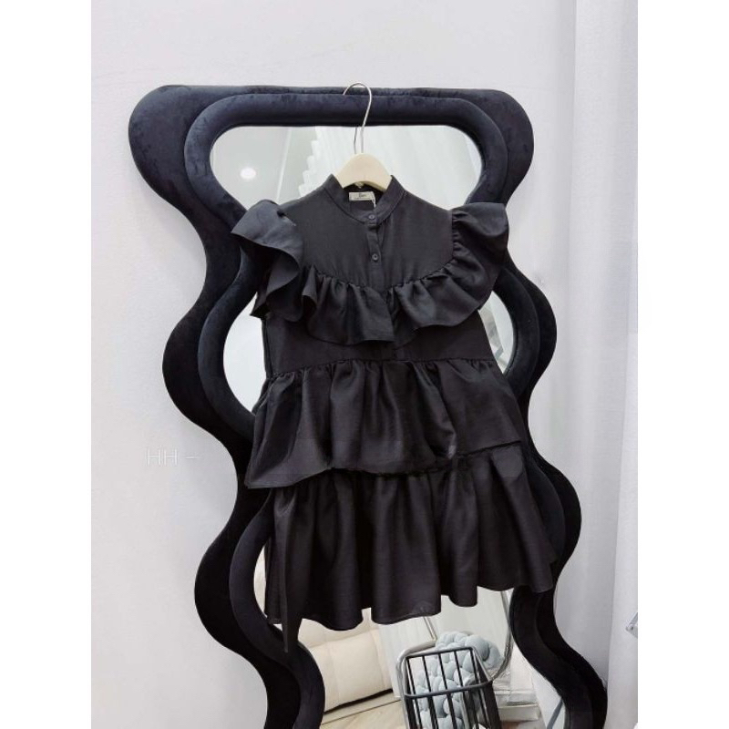 Set Đầm Babidoll Tầng Sát Nách Viền Bèo + Quần Short Đùi