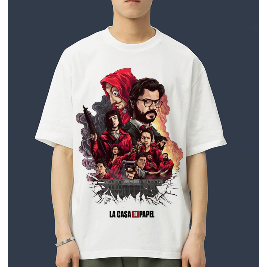 Áo Thun Phim Money Heist Phi Vụ Triệu Đô Unisex Nam Nữ