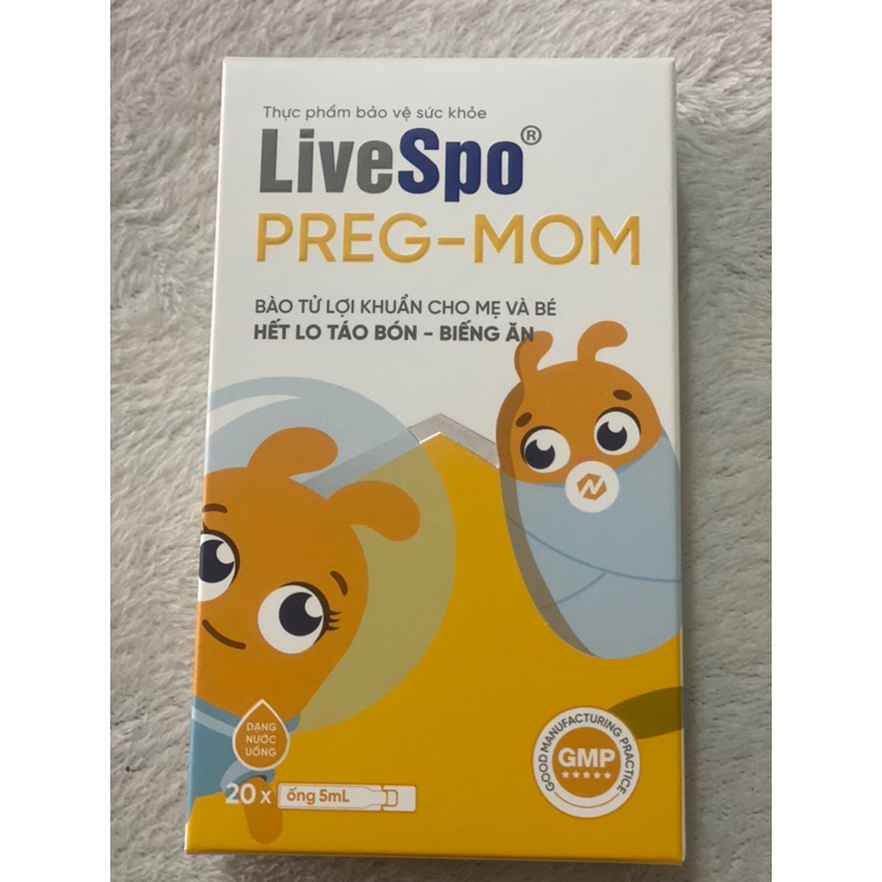 PREG MOM - Bào Tử Lợi Khuẩn Hỗ Trợ Trẻ Táo Bón , Biếng Ăn, Kém Hấp Thu , Tăng Đề Kháng Cho Bé ( Hộp 20 ống )