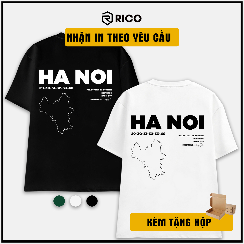 Áo Thun Hà Nội Unisex RICO BRAND Phông Nam Nữ Oversize Cổ Tròn Tay Lỡ Thế Hệ Genz