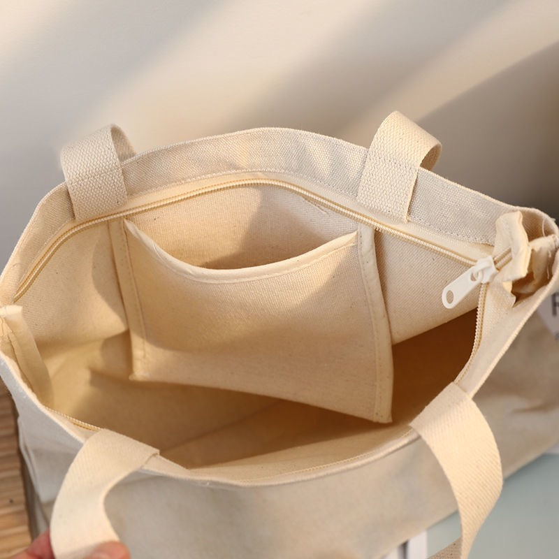 Túi tote túi vải canvas có khóa miệng ngăn phụ bên trong thời trang phong cách hàn quốc TT01 | BigBuy360 - bigbuy360.vn