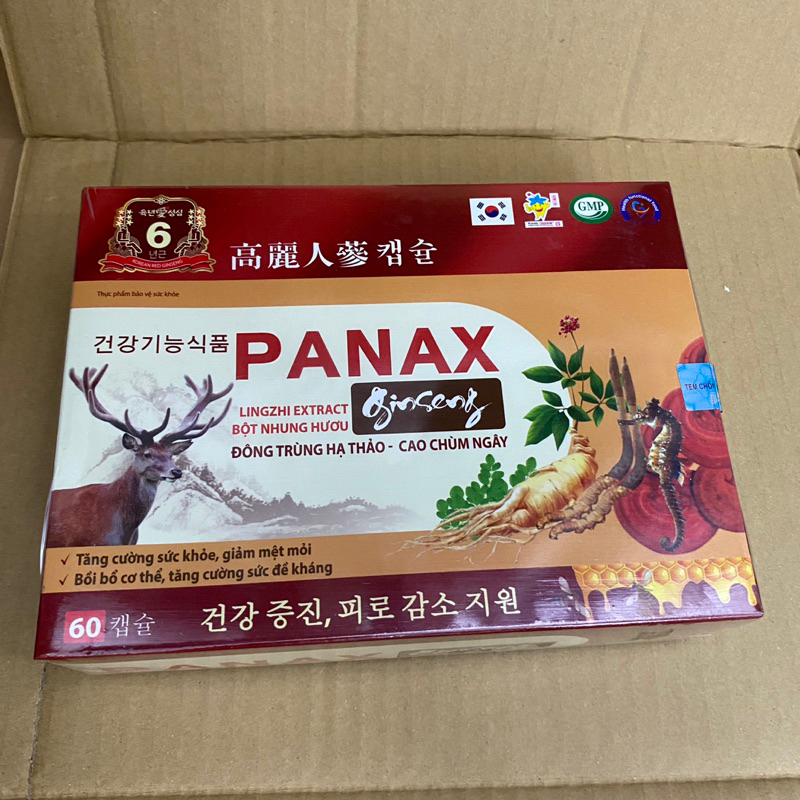 Viên uống nhân sâm PANAX GINSENG Đông trùng hạ thảo + Linhzhi + Nhung hươu tăng cường sức khỏe bồi bổ cơ thể