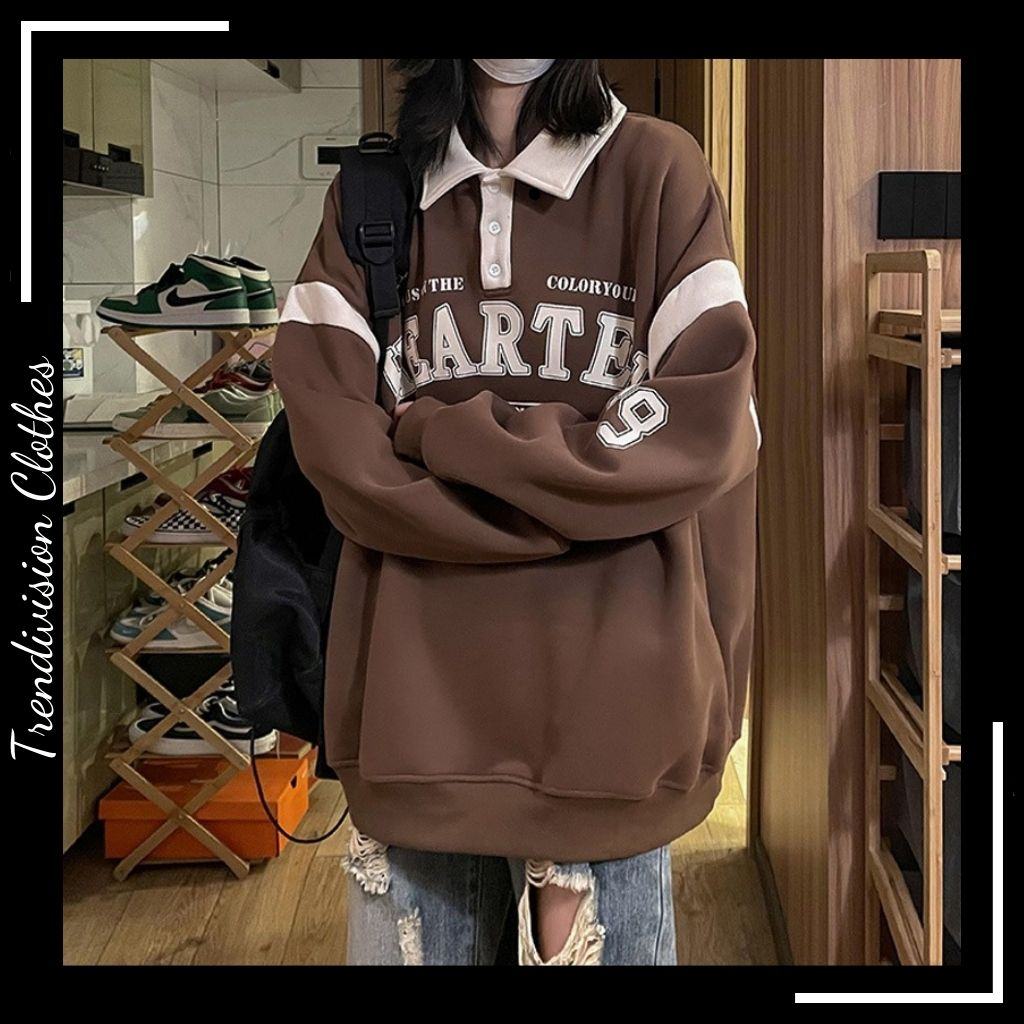 Áo Sweater HearTen Nỉ Lót Bông form rộng Nam Nữ Unisex, áo Sweater unisex nam nữ mặc đẹp