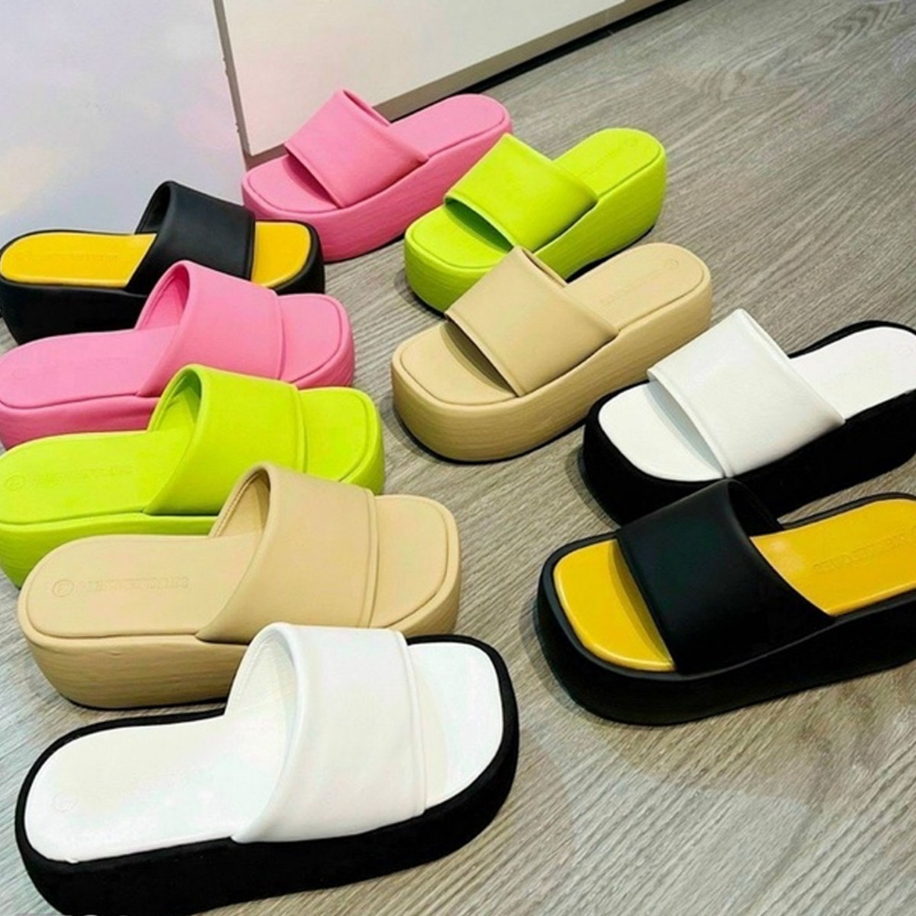 Dép bánh mì trơn 6-7p phân quai ngang dễ phối đồ