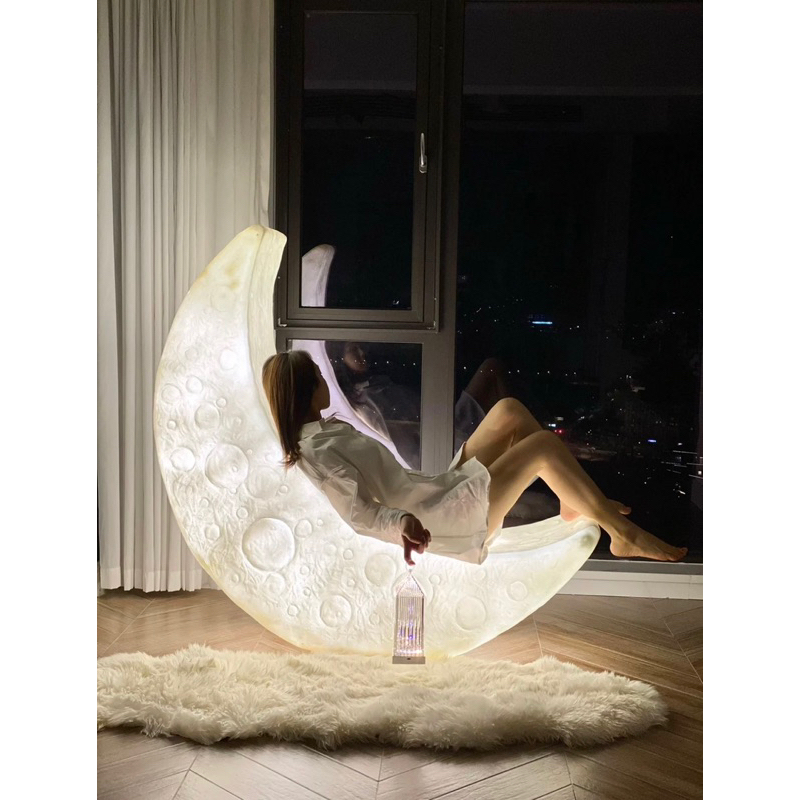 Đèn sàn mặt trăng bản lớn Crescent Moon Floor Lamp cao cấp