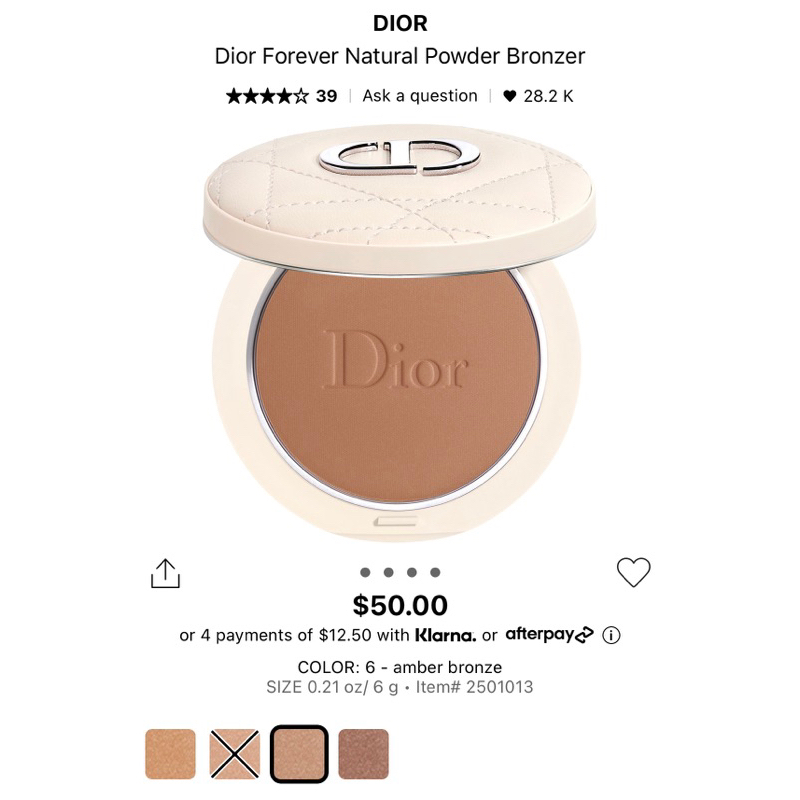 Phấn tạo khối Dior Forever Natural Powder Bronzer