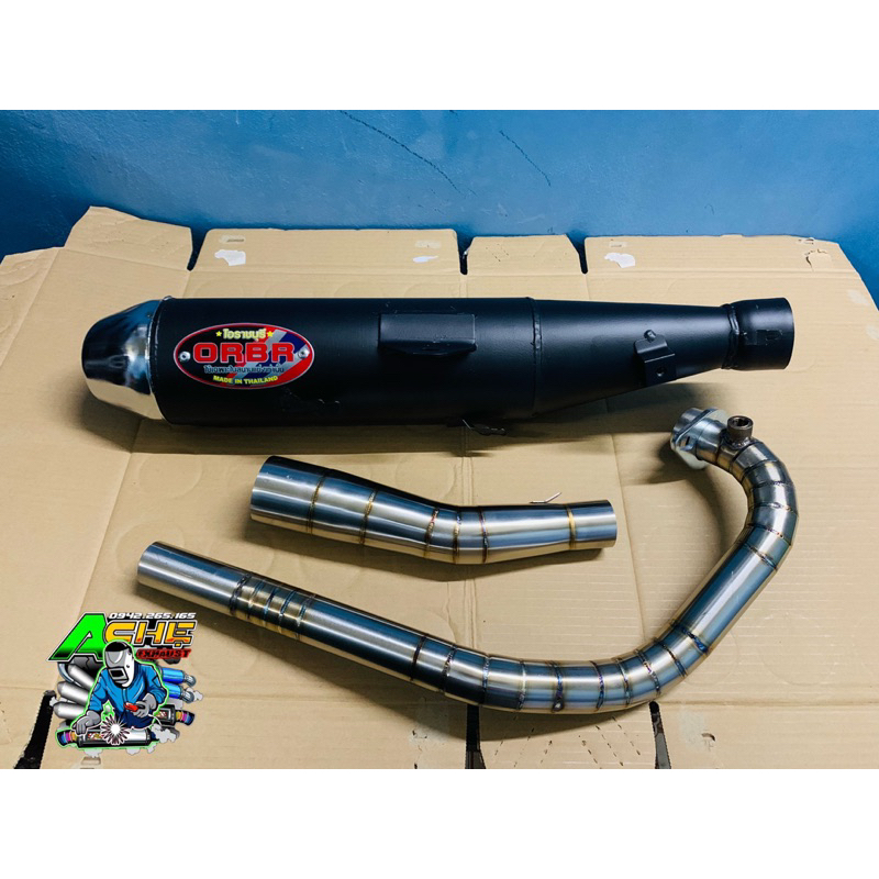 Pô Tăng ORBR Satria Fi Nhét Cổ 2 Khúc Inox304