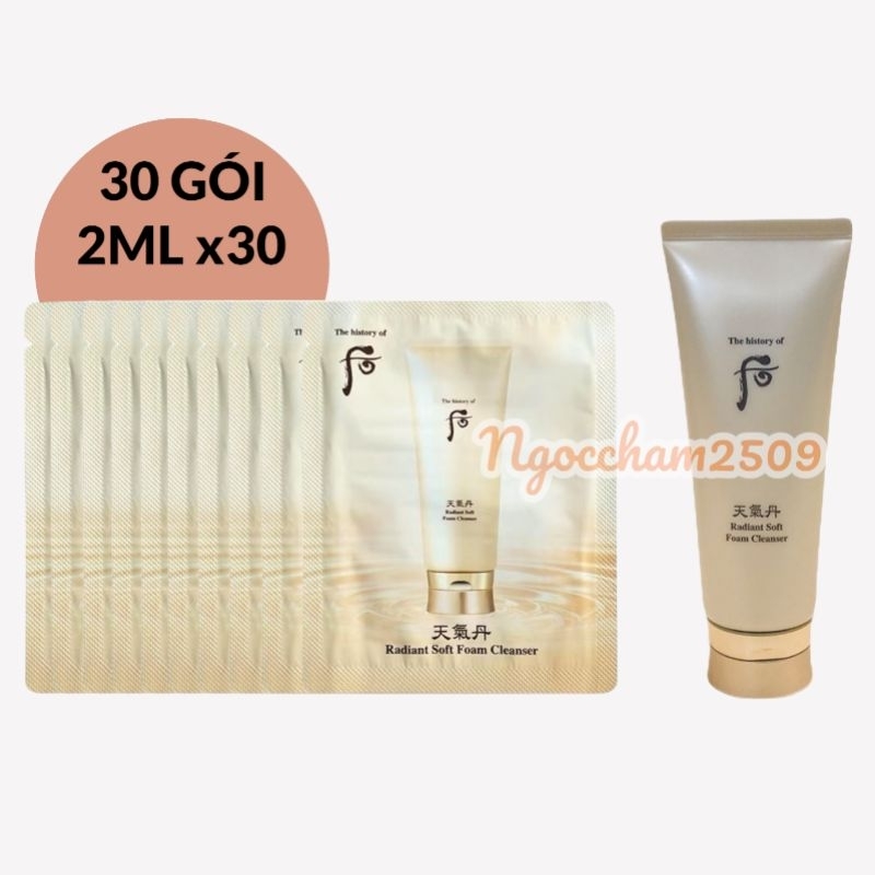 Sữa rửa mặt tái sinh Whoo Radiant Cleansing Foam gói 2ml