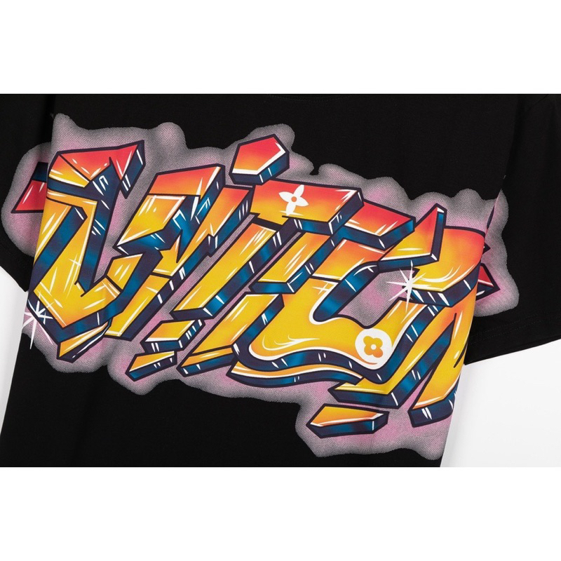 Áo Thun Form Rộng Tay Lỡ In Chữ Loang Vải Cotton 2 Chiều Cao Cấp | BigBuy360 - bigbuy360.vn