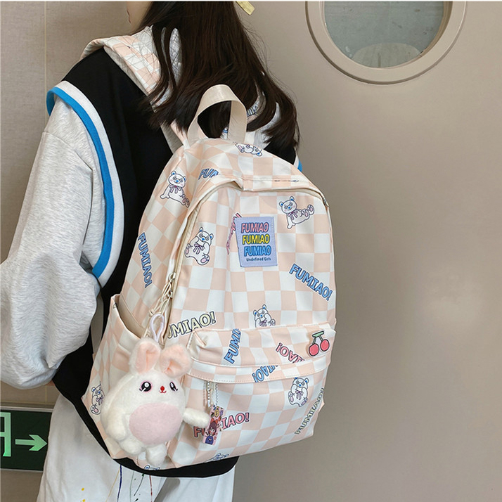 Balo Nam Nữ HAPPIBAG giá rẻ, Ba Lô Thời Trang đi học phong cách ulzzang Hàn Quốc, họa tiết caro AL02