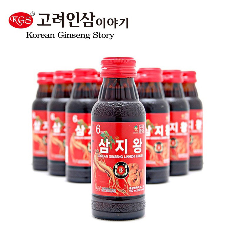 Nước Hồng Sâm Linh Chi KGS Hàn Quốc hộp 10 chai x 100ml