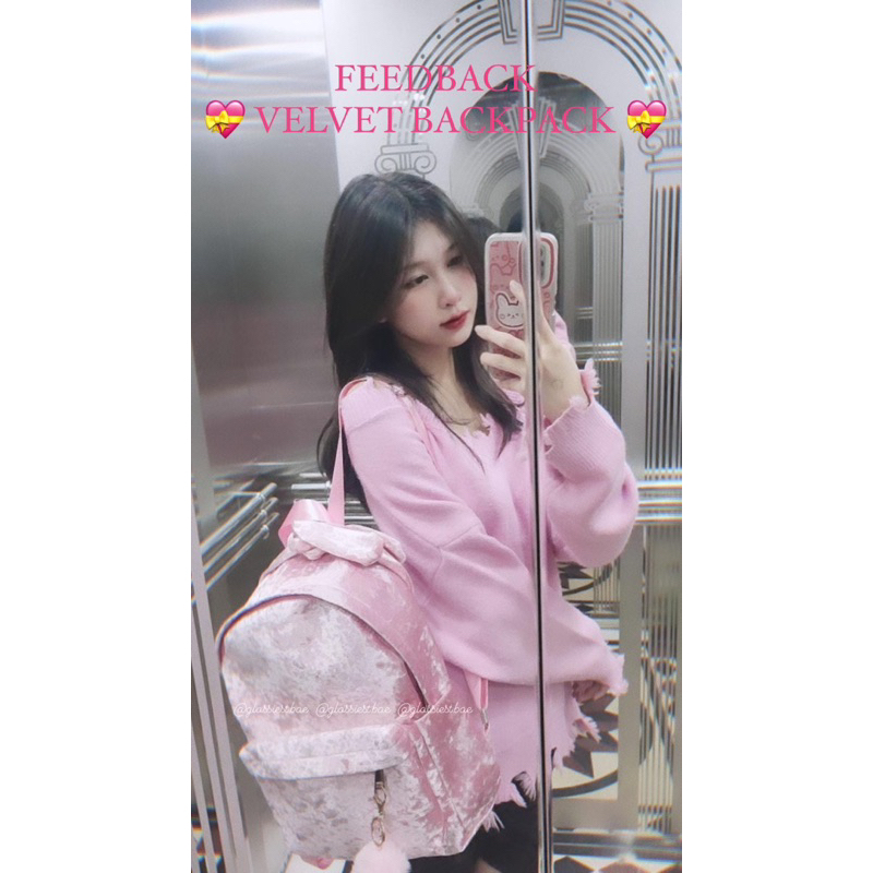 VELVET BACKPACK - BALO NHUNG HỒNG
