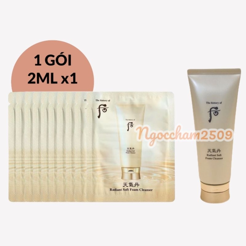 Sữa rửa mặt tái sinh Whoo Radiant Cleansing Foam gói 2ml