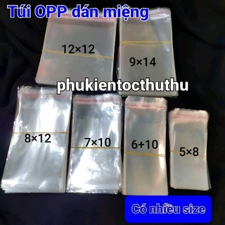 50 túi opp có keo dán miệng size nhỏ (5/6/7/8/9/10/12/13/15/17/20)