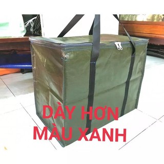 Túi bạt có 2 dây kéo - màu rêu