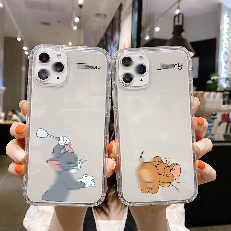Ốp Điện Thoại Tpu Mềm Trong Suốt In Hình Tom,jery Dễ Thương Cho iPhone 14/13/12/11 pro/promax