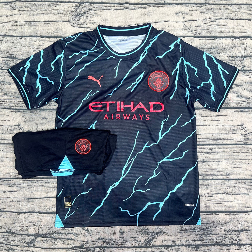 Áo Bóng Đá CLB Manchester City- Chuẩn Mẫu Thi Đấu - Sân Khách Mùa Giải Mới - Vải Polyeste Siêu Thoáng-Siêu Bền