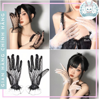 Găng tay ren lưới mỏng họa tiết hoa phong cách lolita - Găng tay cô dâu ren quyến rũ Annieshop
