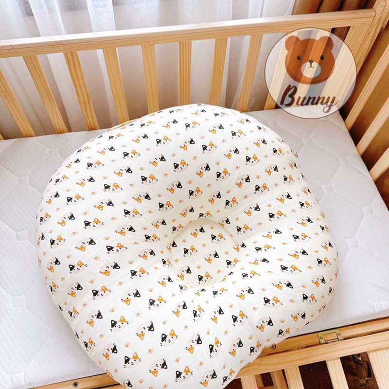 Gối Chống Trào Ngược Kidworlds Bunny Đệm Chống Trào Ngược Xô Muslin organic Cho Bé Sơ Sinh