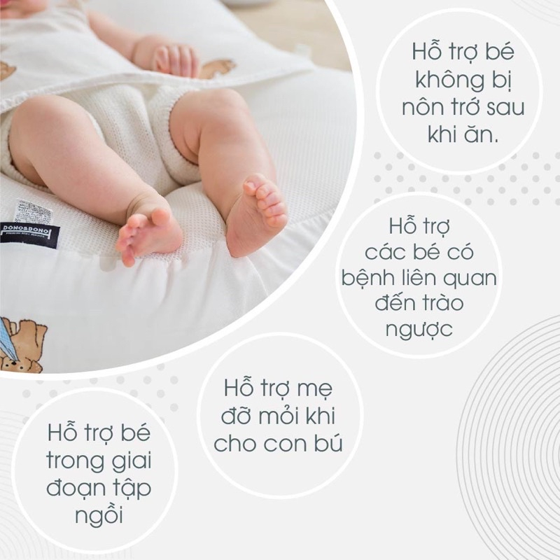 Gối Chống Trào Ngược Kidworlds Bunny Đệm Chống Trào Ngược Xô Muslin organic Cho Bé Sơ Sinh