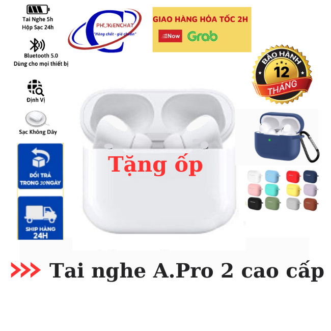 Tai nghe bluetooth không dây A PRO 2, chính hãng PHUKIENCHAT, vuốt tăng giảm âm lượng, định vị, đổi tên