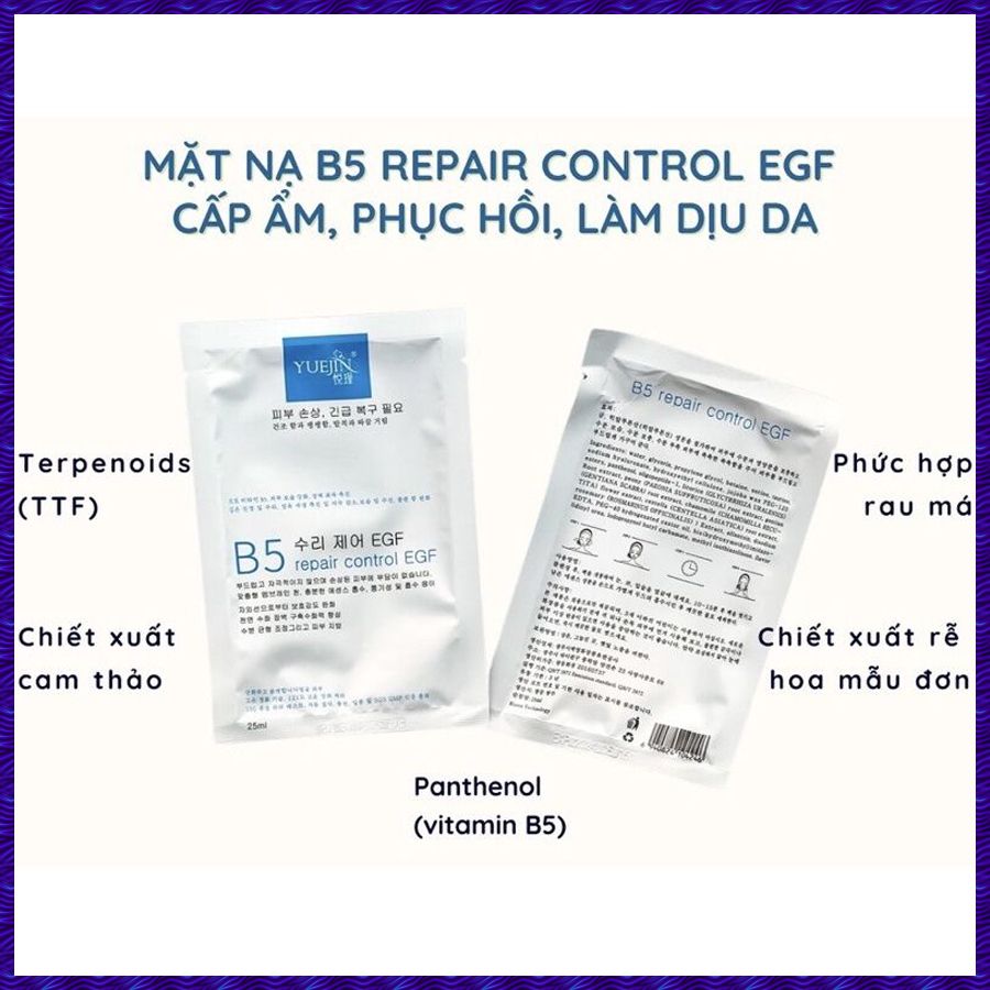 Mặt Nạ Cấp Ẩm Phục Hồi Da Yuejin B5 Repair Control EGF Hỗ Trợ Giảm Mụn, Cải Thiện Nám Và Tàn Nhan Giúp Da Căng Mịn Hơn | BigBuy360 - bigbuy360.vn