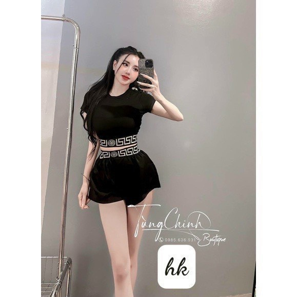 Sét Bộ Đùi Chất Thun Dẻo Mặc Nhà Đi Chơi Đều Chất,Bộ Croptop Bảng Lưng To Cực sang