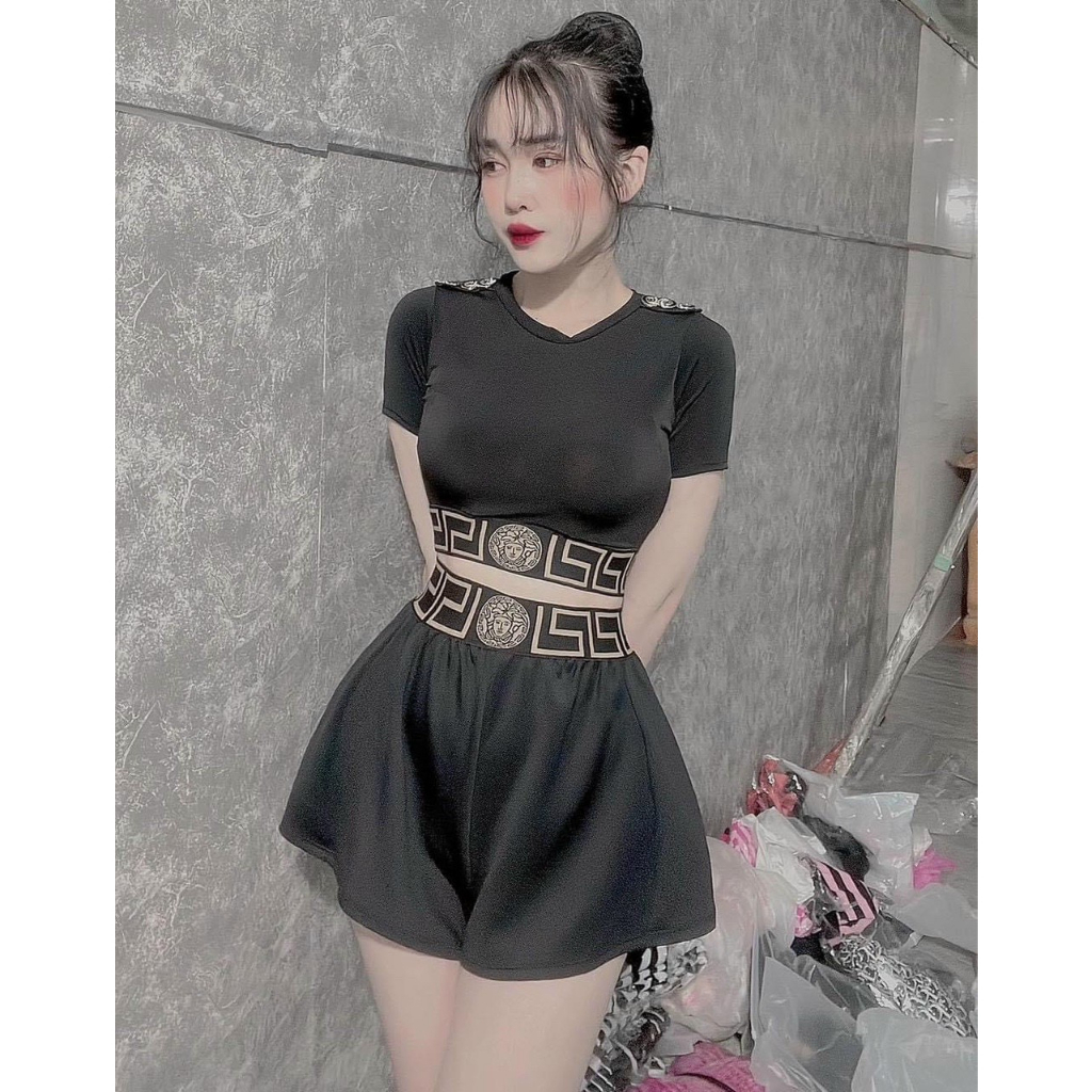 Sét Bộ Đùi Chất Thun Dẻo Mặc Nhà Đi Chơi Đều Chất,Bộ Croptop Bảng Lưng To Cực sang