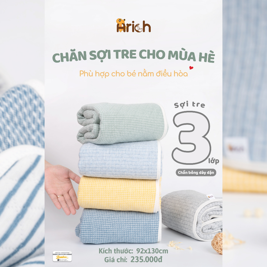 Chăn sợi tre cao cấp mùa hè cho Bé ,newborn đến 6 tuổi kích thước 93x130cm