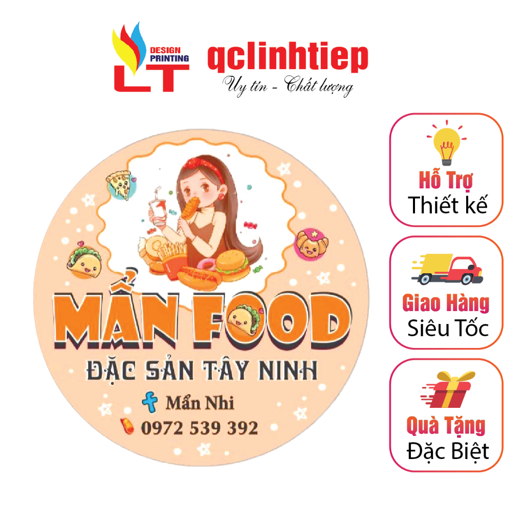 In tem, sticker, decal chống nước. Thiết kế theo yêu cầu