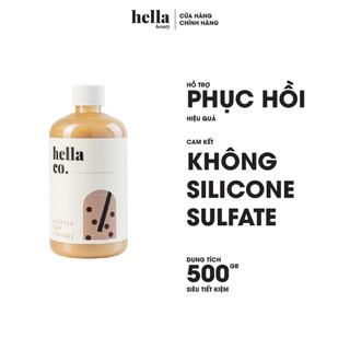 Dầu Gội Mượt Tóc Trà Sữa 500g Hella Beauty Cho Tóc Khô Xơ, Phục Hồi Tóc Nhuộm Hư Tổn, Dưỡng Tóc Mềm Mượt Gấp 2 Lần