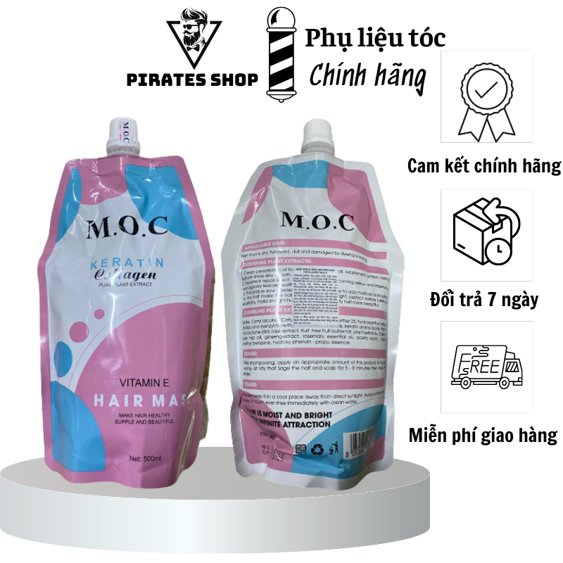 Kem hấp ủ tóc Collagen kết hợp Keratin túi 500ml siêu mềm mượt phục hồi tóc khô xơ hư tổn chính hãng