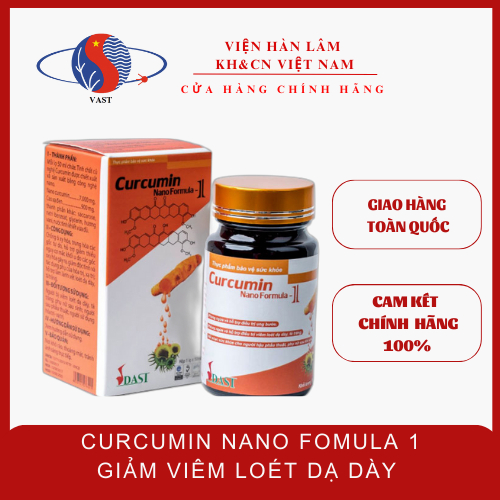 Curcumin Nano Formula 1 Giảm viêm loét dạ dày - Sản phẩm Viện Hàn Lâm KH&CN VN