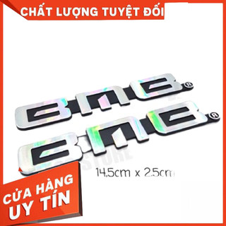 Tem dán thùng BMB trắng nhựa - logo thùng loa :Giá 2 chiếc